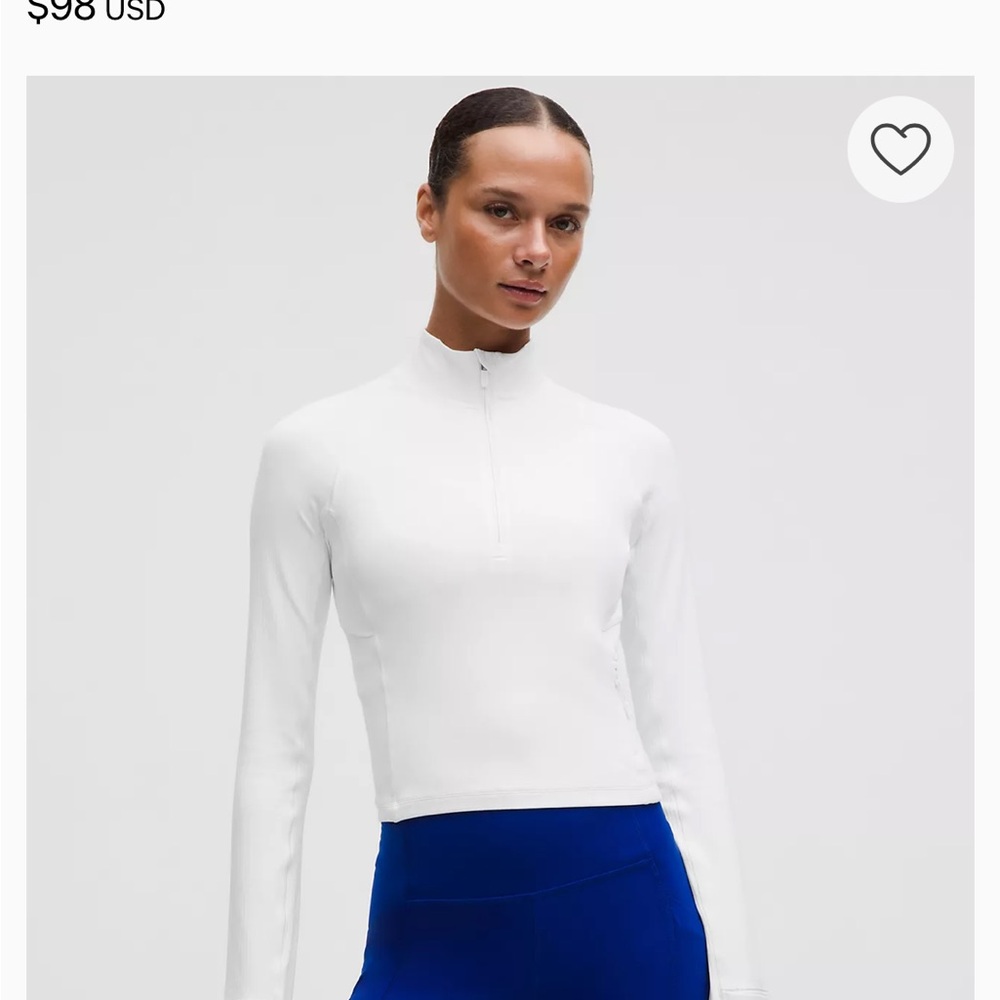 Lululemon Athletica It's Rulu Ribbed Cropped Half Zip